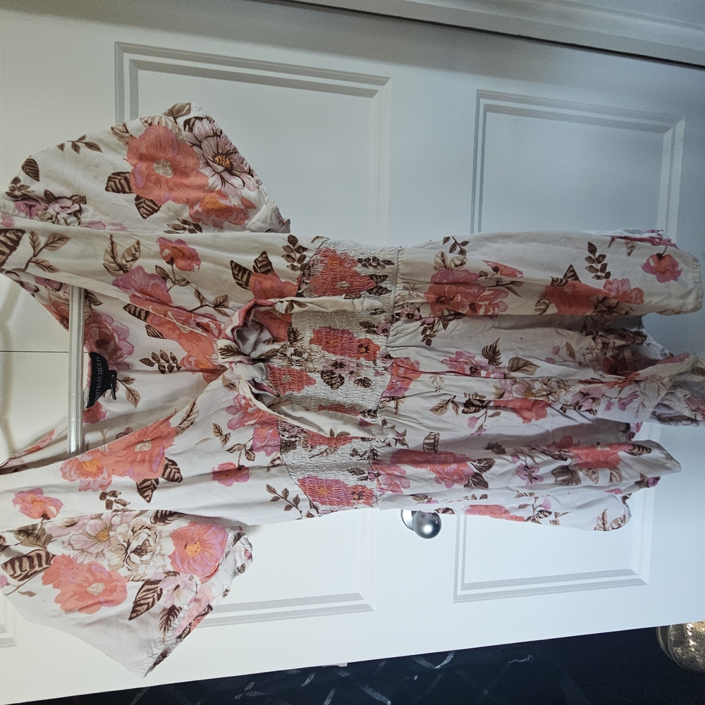 Floral Pink and White Romper